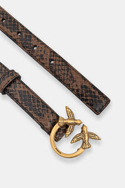 Pinko Love Berry H2 python-print leather belt