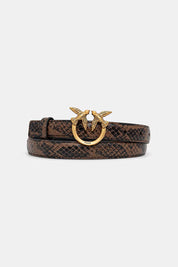 Pinko Love Berry H2 python-print leather belt
