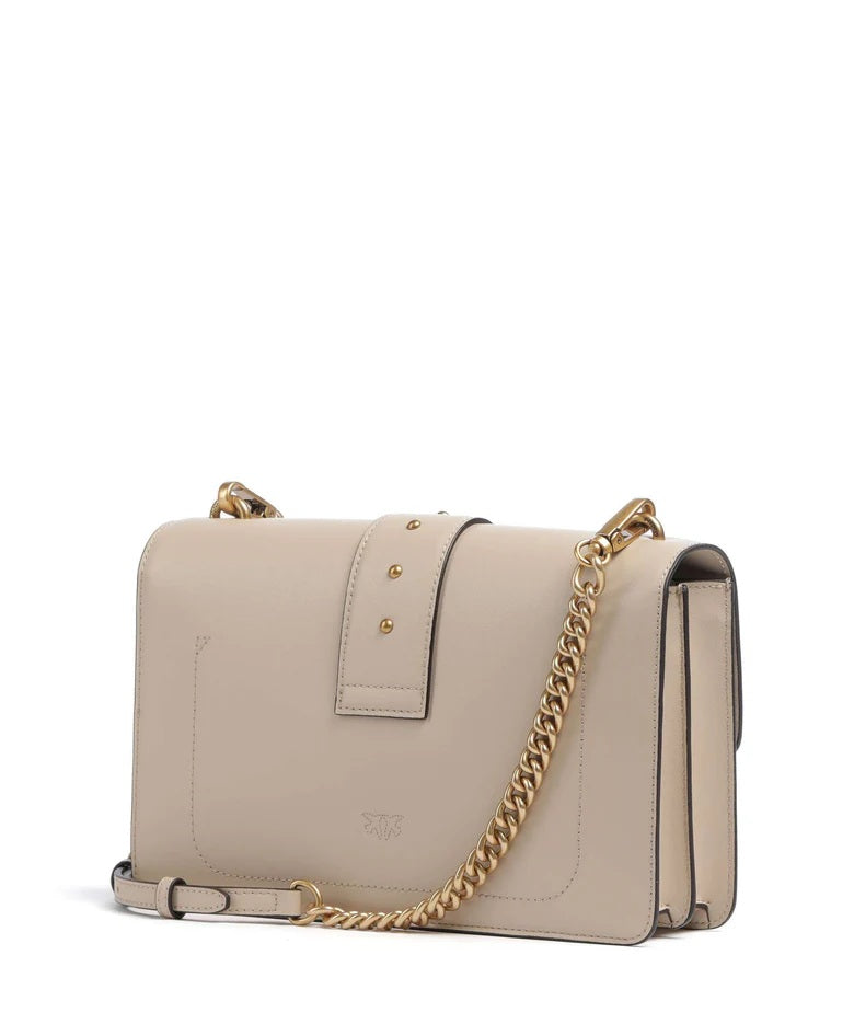 Borsa a tracolla Love One Classic New Buckle in pelle Pinko