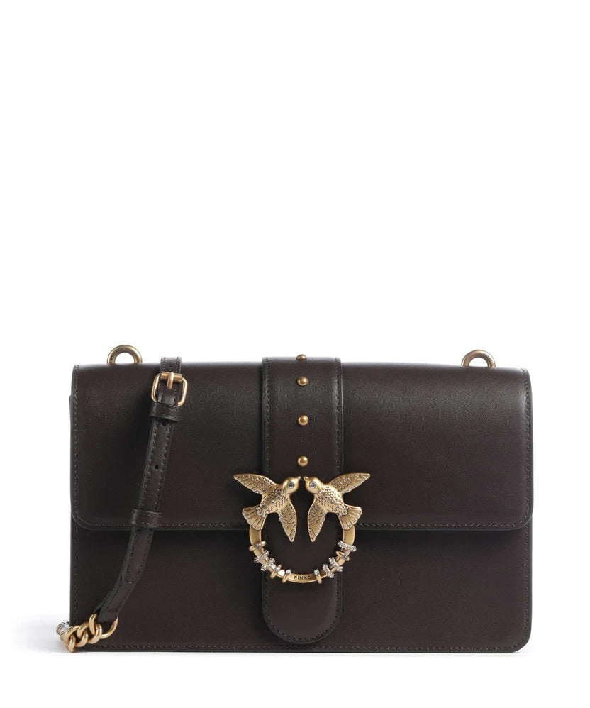 Pinko Love One Classic New Buckle leather crossbody bag