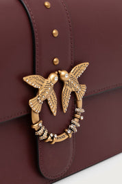 Borsa a tracolla Love One Classic New Buckle in pelle Pinko
