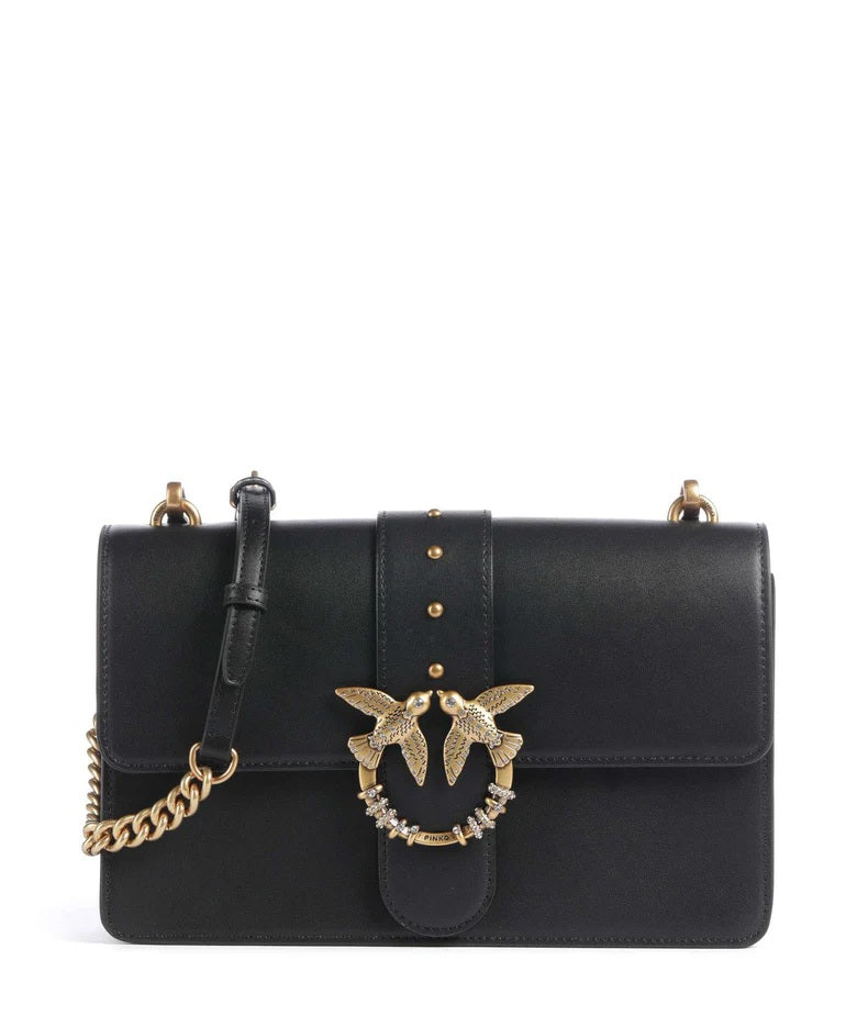 Pinko Love One Classic New Buckle leather crossbody bag