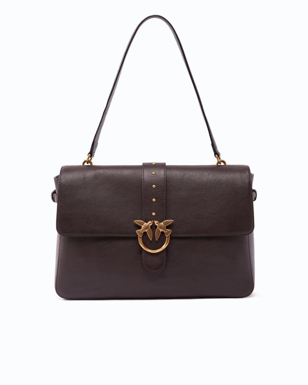 Pinko Love One Extra Slouchy shoulder bag in New Biker leather