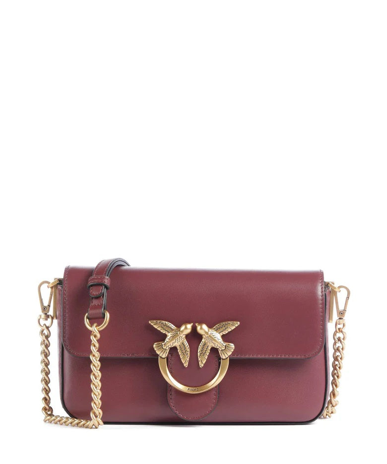 Pinko Love One Slouchy Mini leather crossbody bag