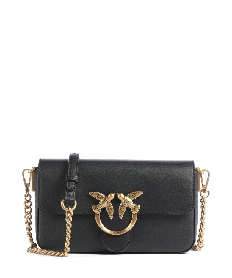 Pinko Love One Slouchy Mini leather crossbody bag