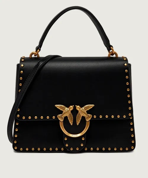 Borsa Top Handle Classic Light Studs in pelle Pinko