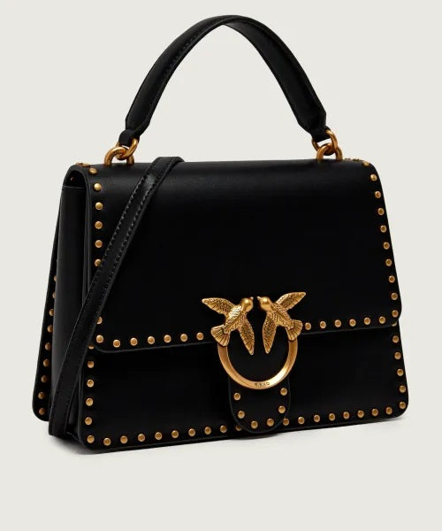 Borsa Top Handle Classic Light Studs in pelle Pinko