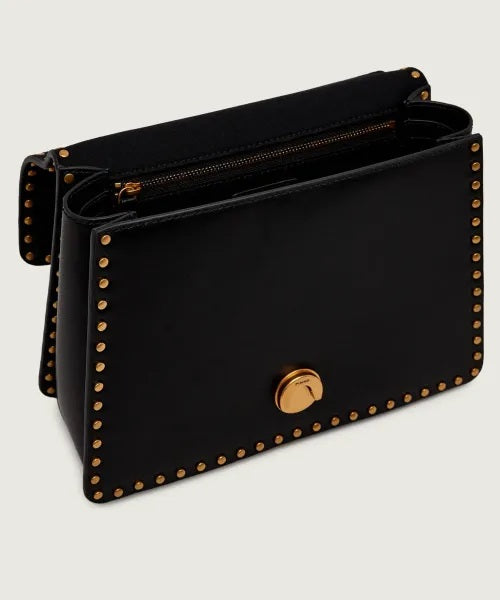 Borsa Top Handle Classic Light Studs in pelle Pinko