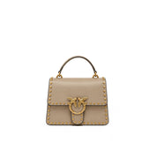 Borsa a mano Top Handle Mini Light Studs in pelle Pinko