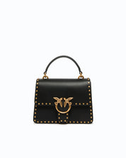 Pinko Mini Light Studs Leather Top Handle Bag
