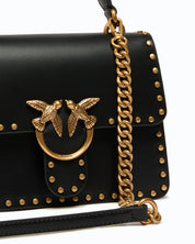 Pinko Mini Light Studs Leather Top Handle Bag