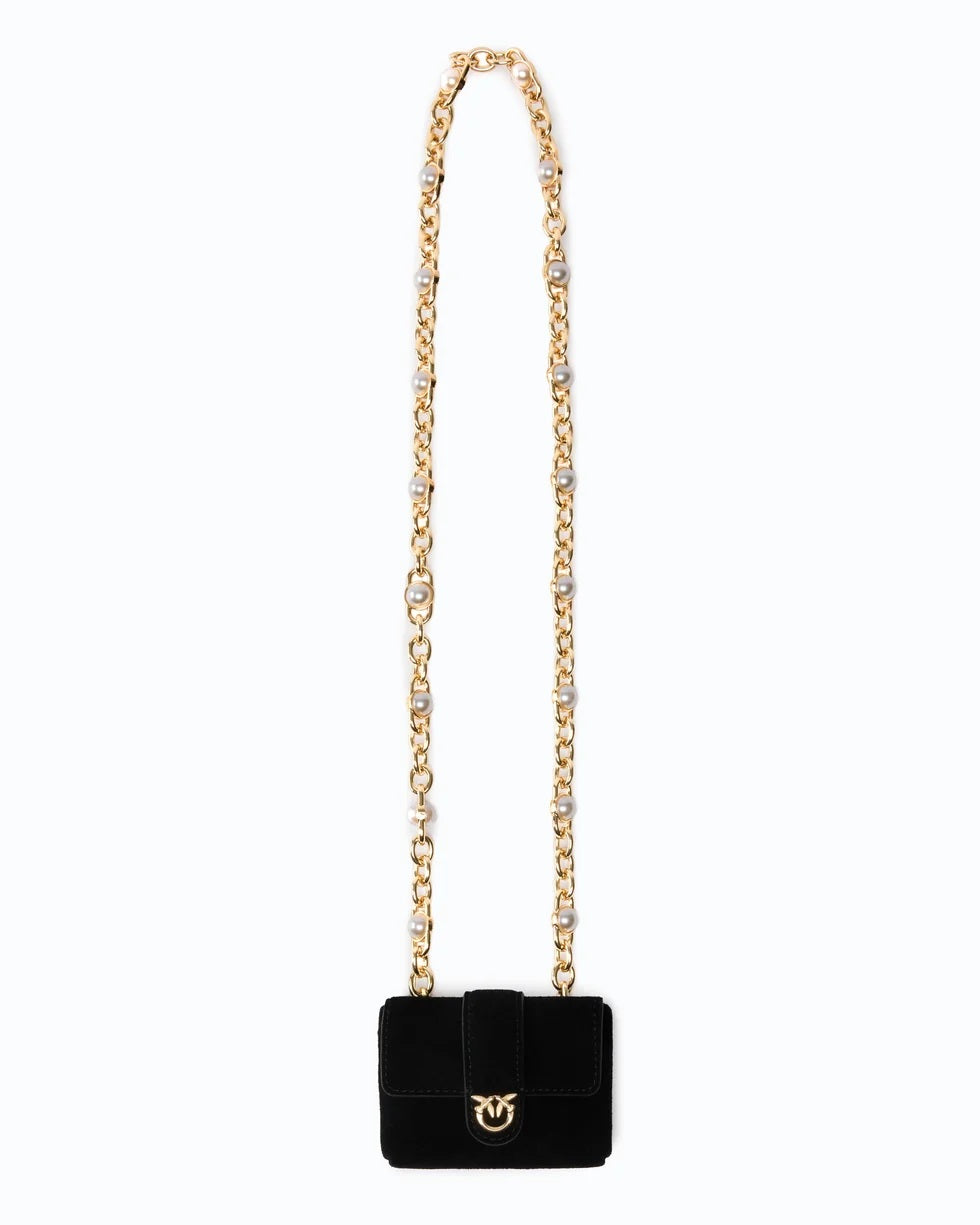 Borsa Mini Pocket Necklace Suede Pinko