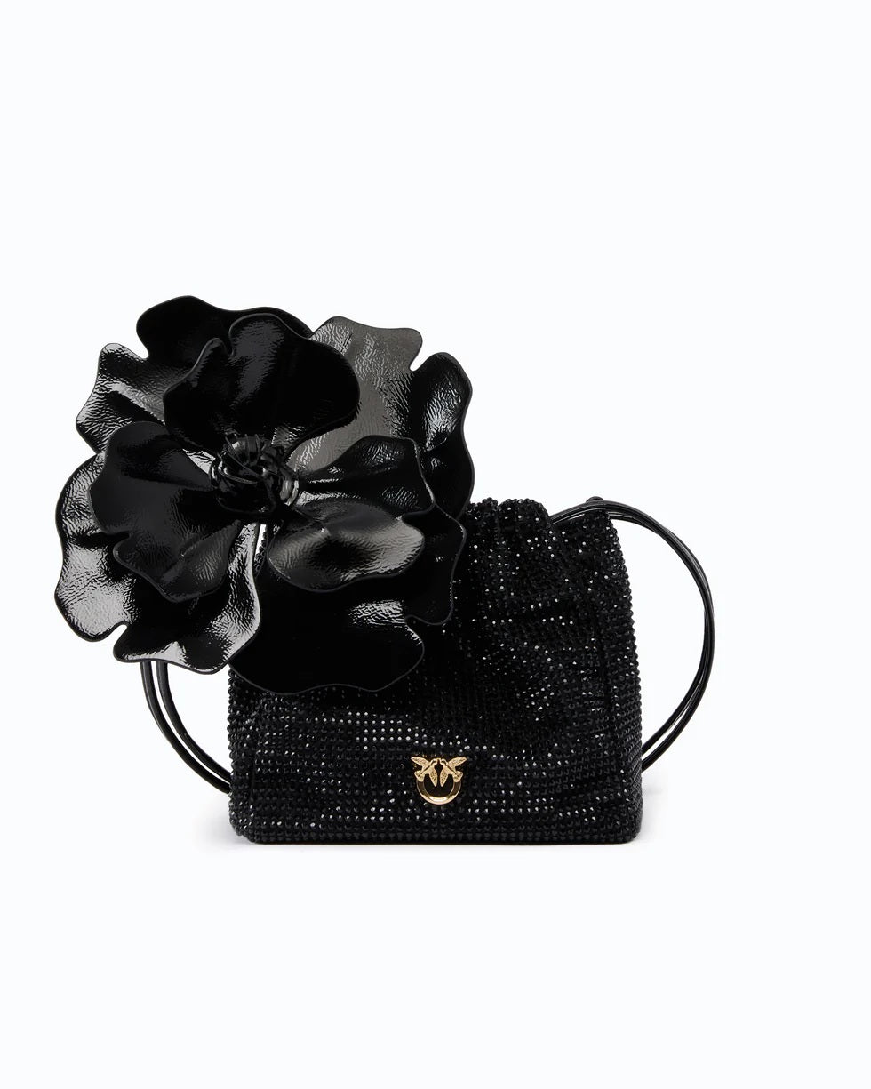 Borsa Pouch Flower Full Strass Pinko
