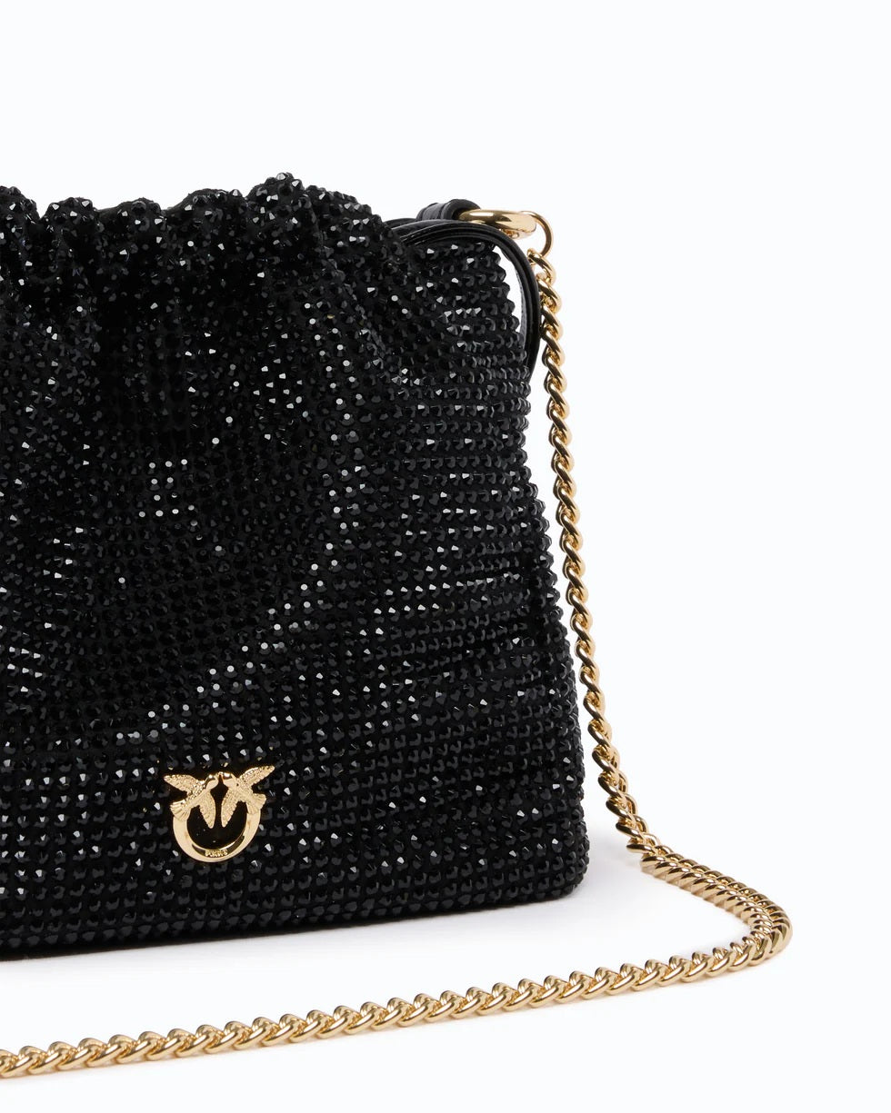 Borsa Pouch Flower Full Strass Pinko