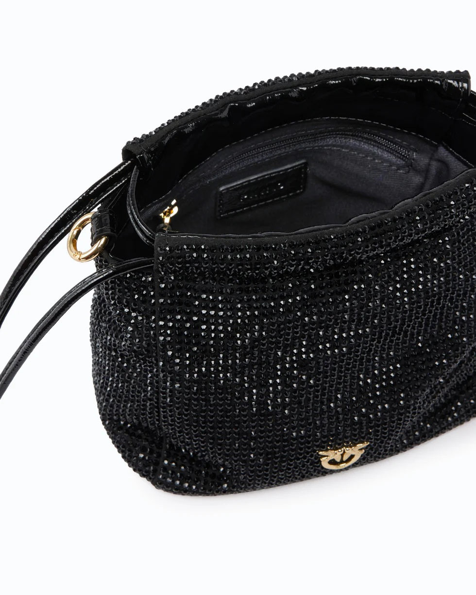 Borsa Pouch Flower Full Strass Pinko