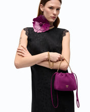 Borsa Pouch Flower Suede Pinko