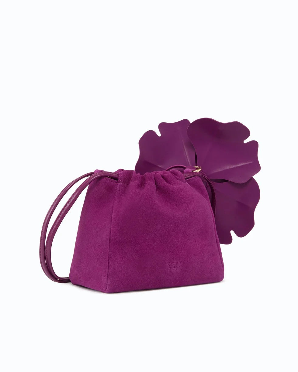 Borsa Pouch Flower Suede Pinko