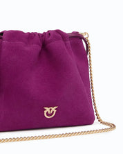 Borsa Pouch Flower Suede Pinko