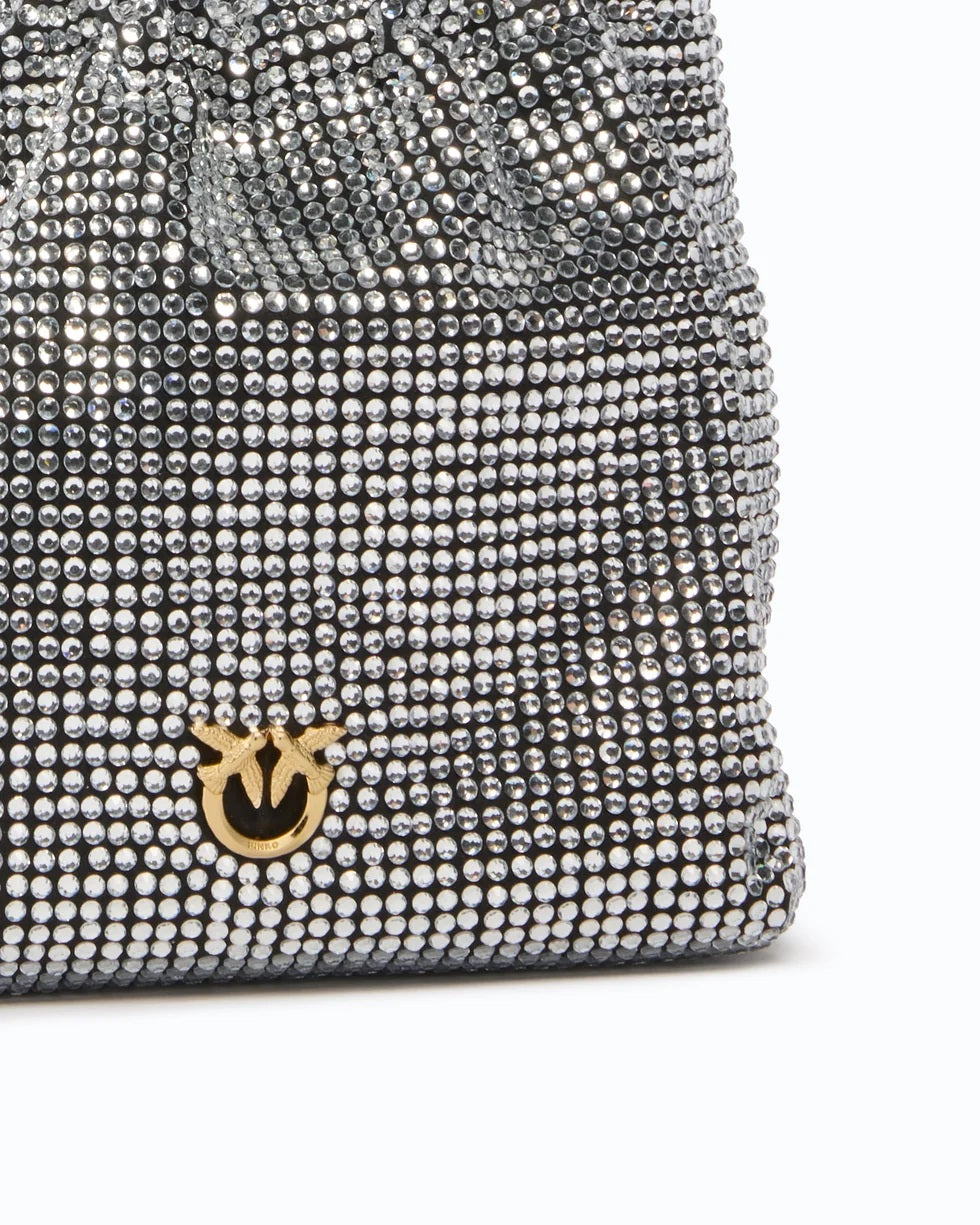 Pinko Full Rhinestone Pouch Bag