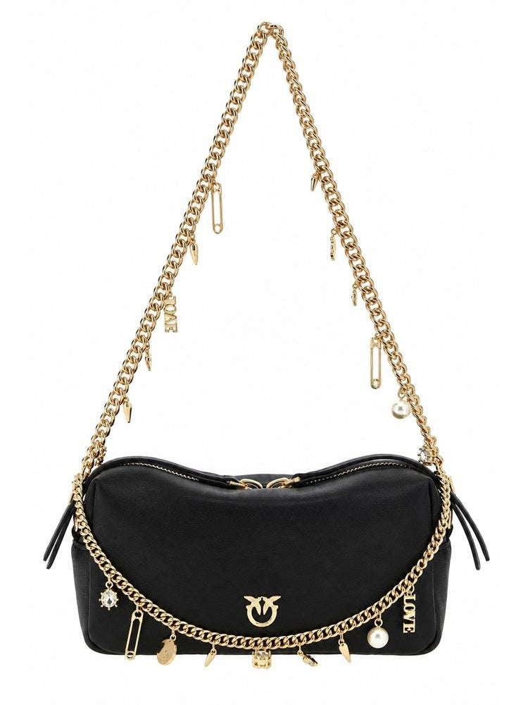 Borsa Bauletto Mini Chain Charms in pelle Pinko