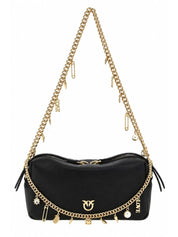 Borsa Bauletto Mini Chain Charms in pelle Pinko