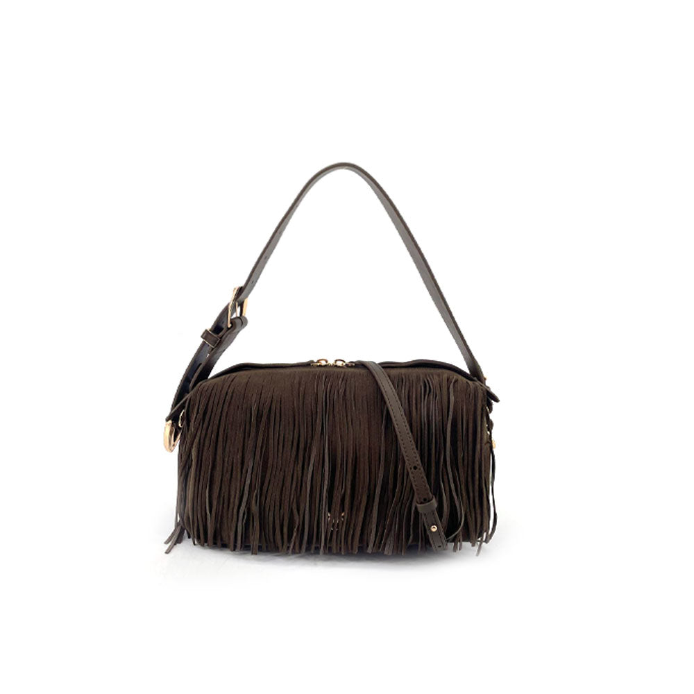 Borsa a spalla Bauletto in suede Pinko