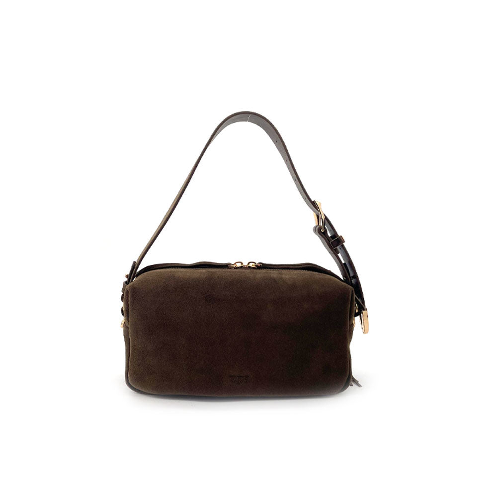 Borsa a spalla Bauletto in suede Pinko
