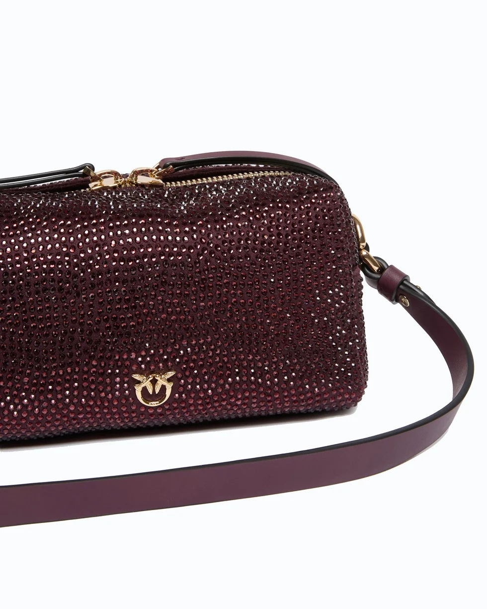 Borsa a spalla Keeper Bag Mini Full Strass Pinko