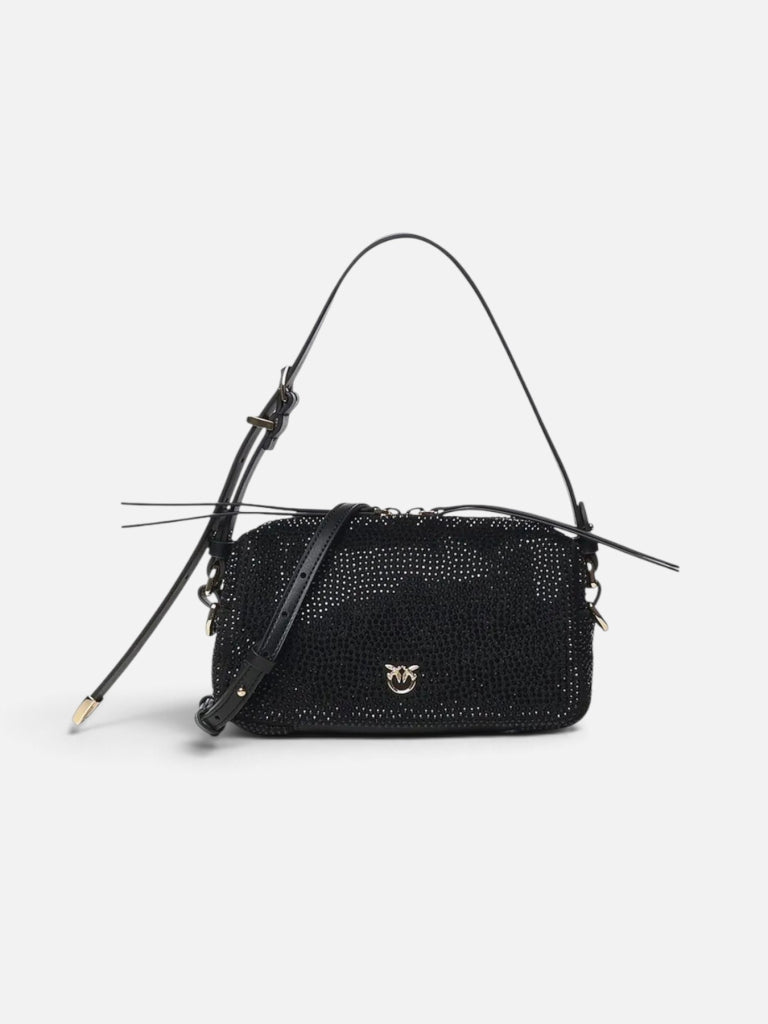 Borsa a spalla Keeper Bag Mini Full Strass Pinko