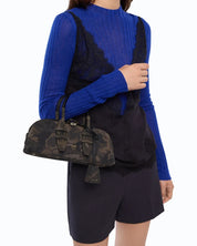 Bowling Bag Horizontal Suede Pinko
