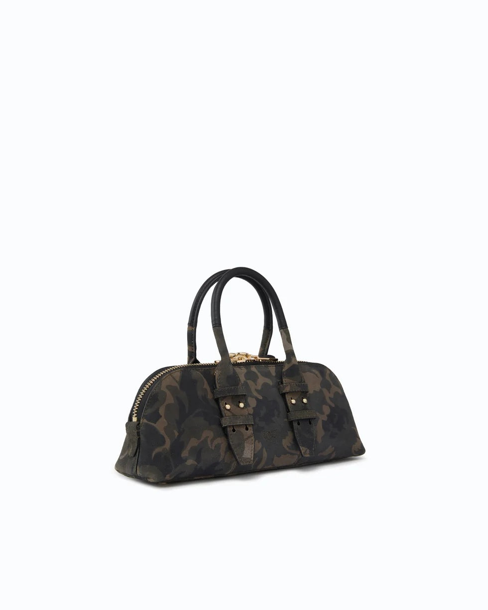 Bowling Bag Horizontal Suede Pinko