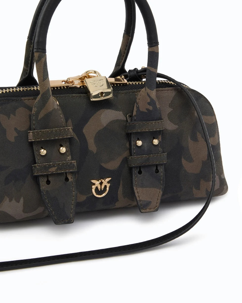 Bowling Bag Horizontal Suede Pinko