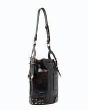 Pinko Leather Mini Patch Bucket Bag