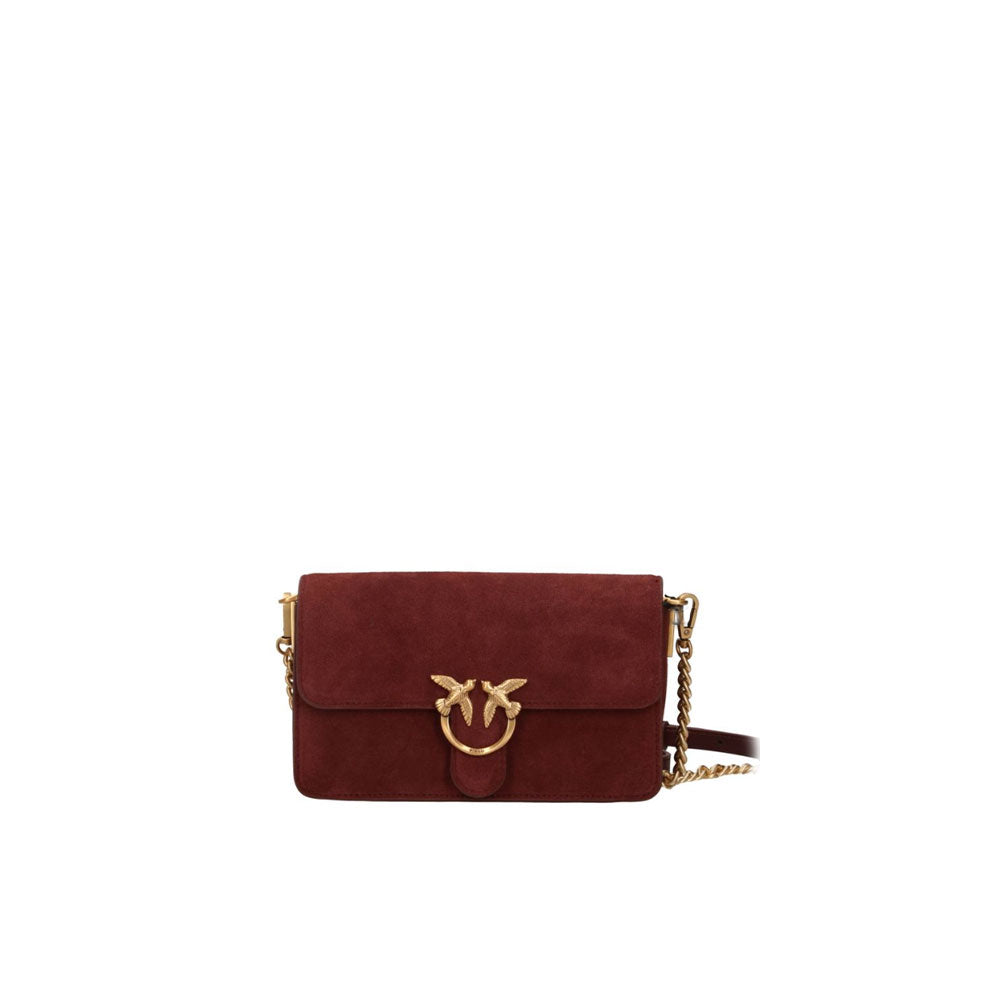 Pinko Love One Slouchy Mini Small Suede Crossbody Bag