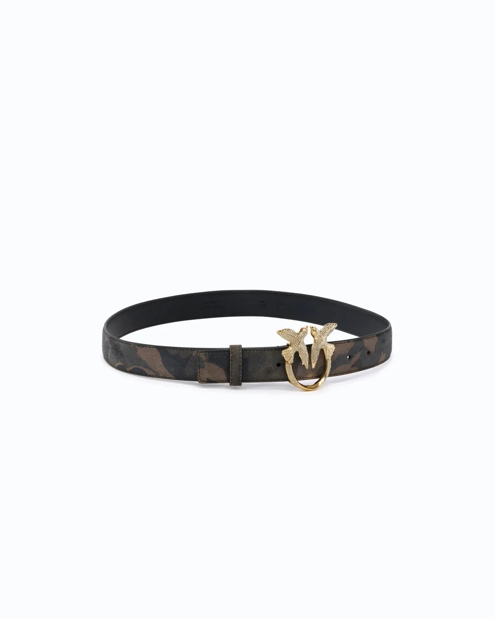 Love Berry H3 Strass Suede Belt Pinko