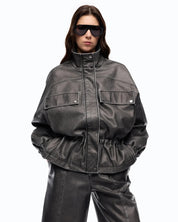 Pinko Barkeria pea coat with vintage finish