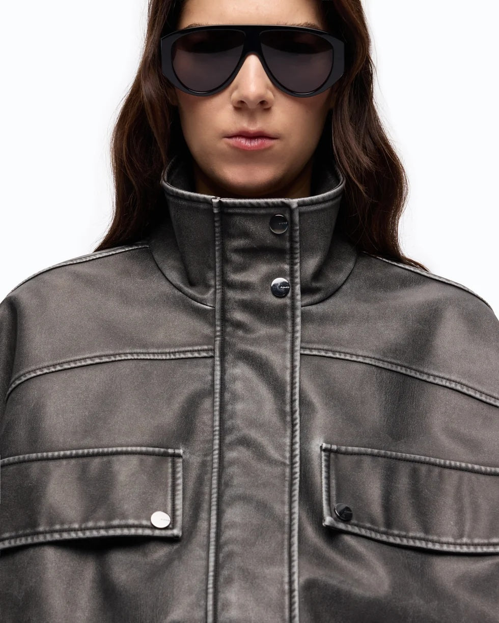 Pinko Barkeria pea coat with vintage finish