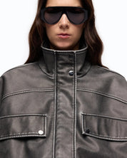 Pinko Barkeria pea coat with vintage finish