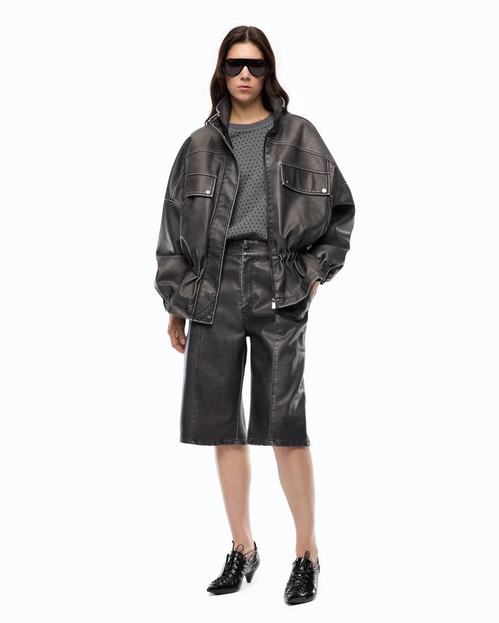 Pinko Barkeria pea coat with vintage finish