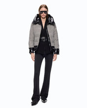 Pinko Gynura tweed and nylon puffer jacket