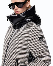 Pinko Gynura tweed and nylon puffer jacket