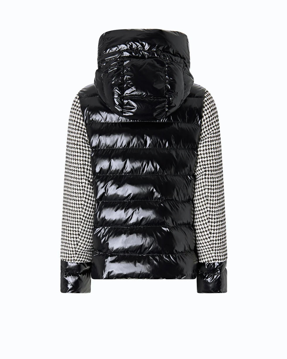 Pinko Gynura tweed and nylon puffer jacket