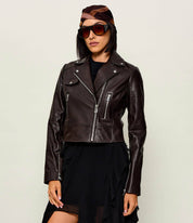 Giacca Biker New Sensibile in nappa Pinko