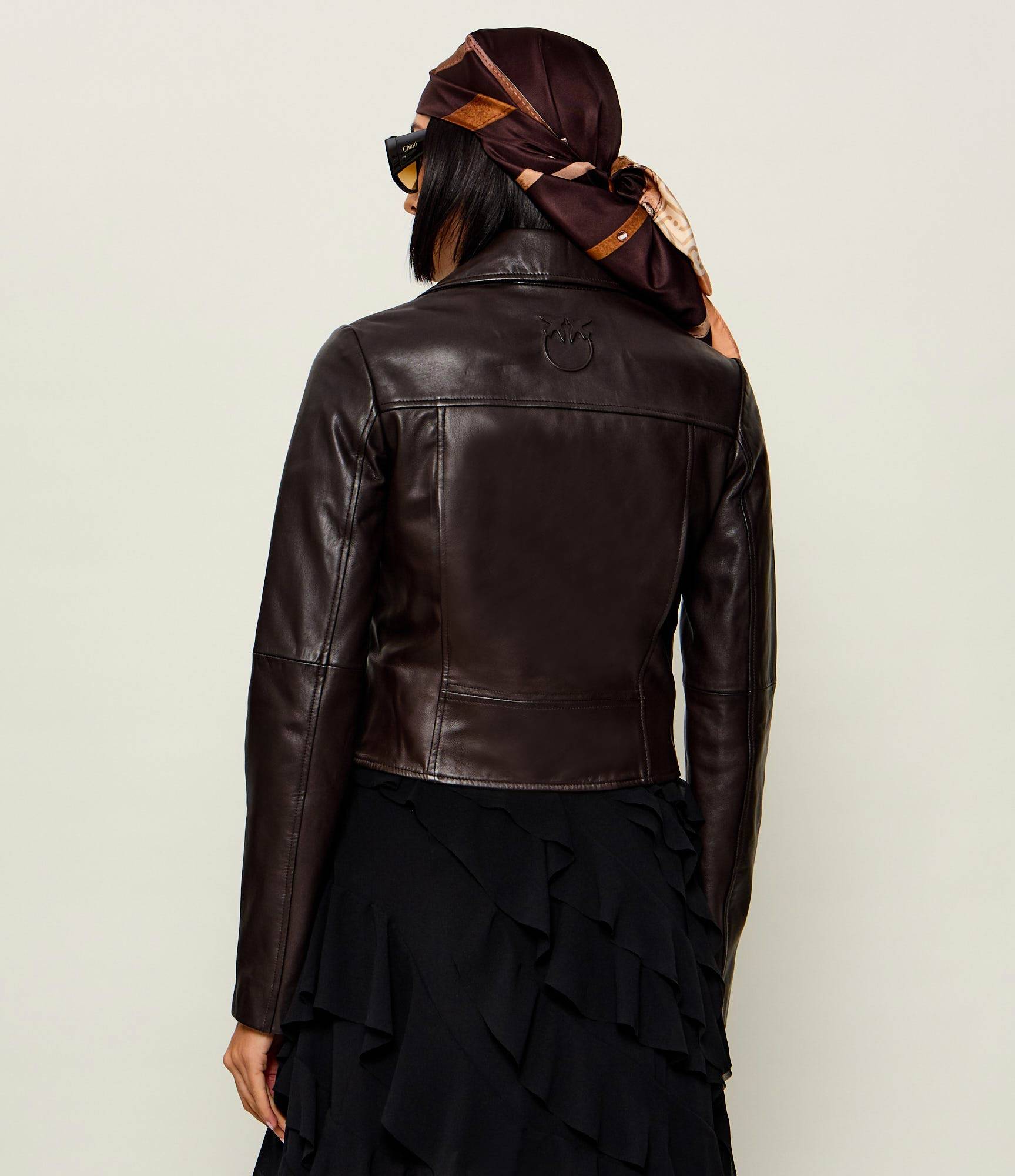 Giacca Biker New Sensibile in nappa Pinko