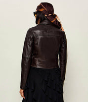 Giacca Biker New Sensibile in nappa Pinko