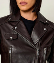 Giacca Biker New Sensibile in nappa Pinko