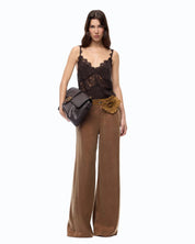 Pantaloni palazzo Porta in twill Pinko