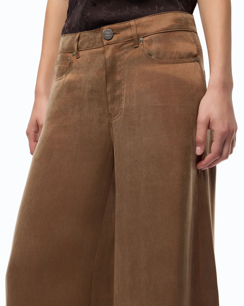 Pantaloni palazzo Porta in twill Pinko