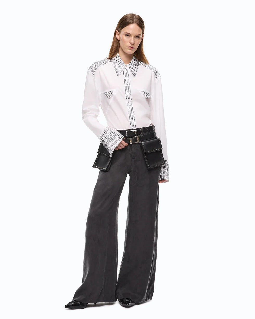 Pantaloni palazzo Porta in twill Pinko