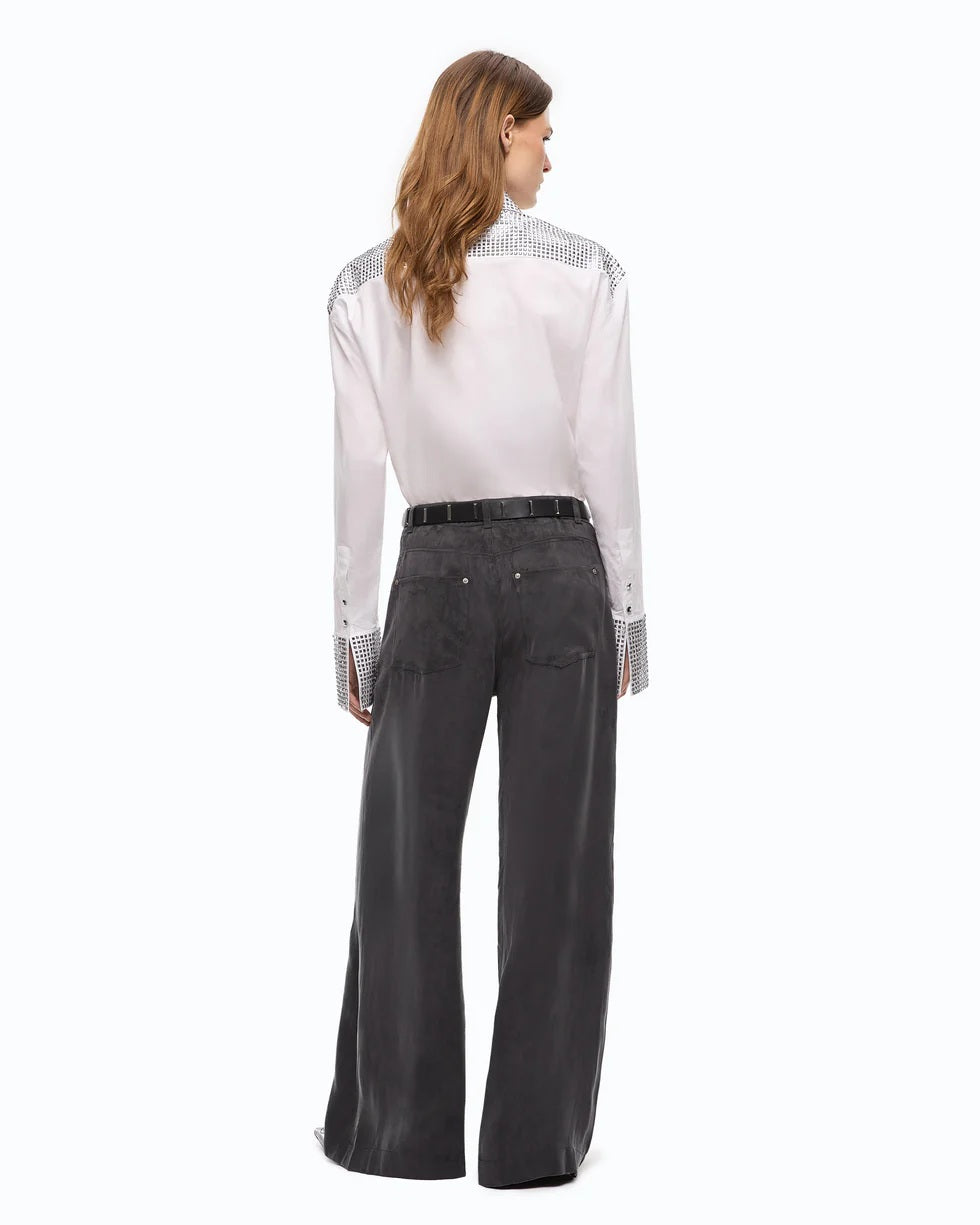 Pantaloni palazzo Porta in twill Pinko
